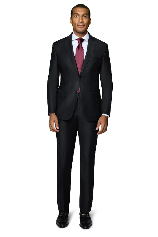 Berragamo - Reda | Modern 2-Piece Notch Solid Black Suit