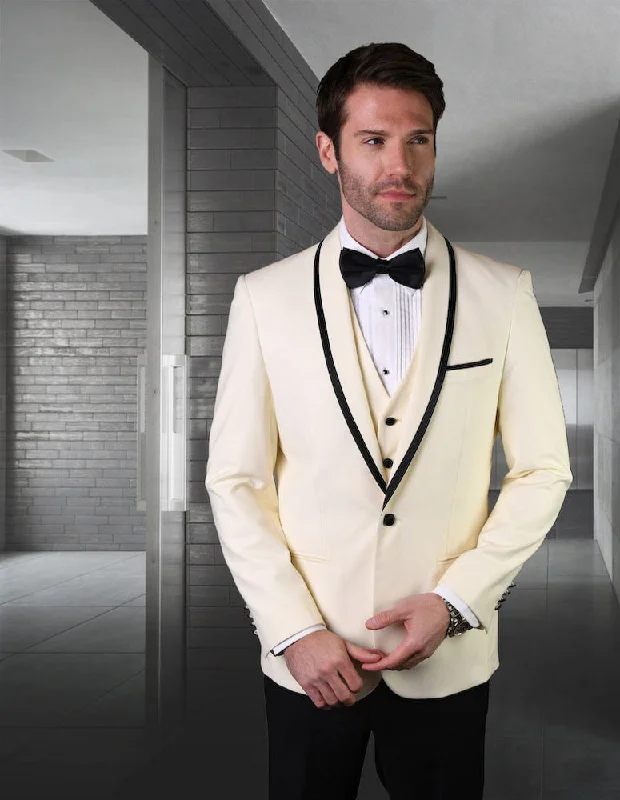 Statement Genova Off White Tuxedo Modern Fit
