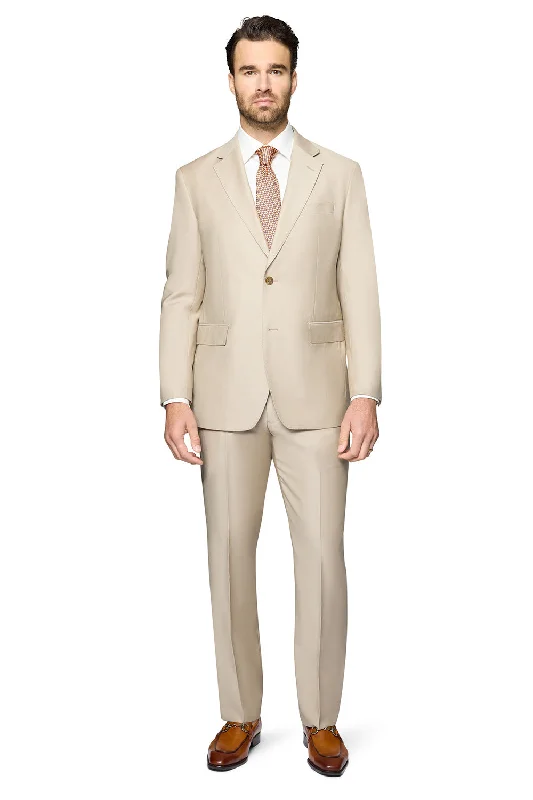 Berragamo Elegant - Faille Wool Solid Suit Slim - Tan