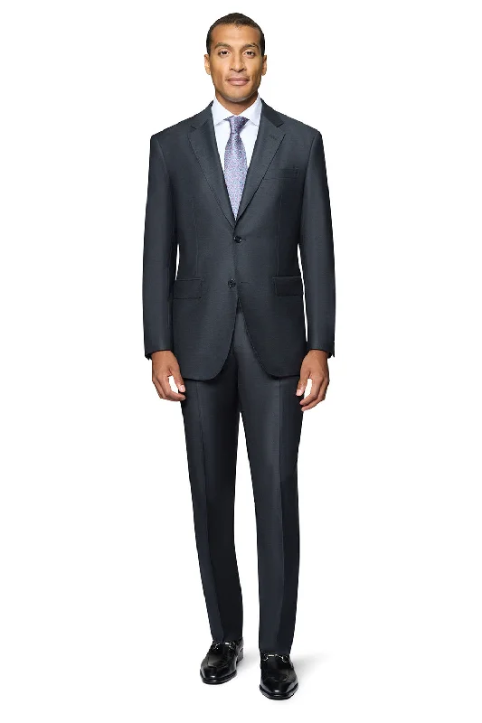 Berragamo Elegant - Faille Wool Solid Suit Modern - Charcoal
