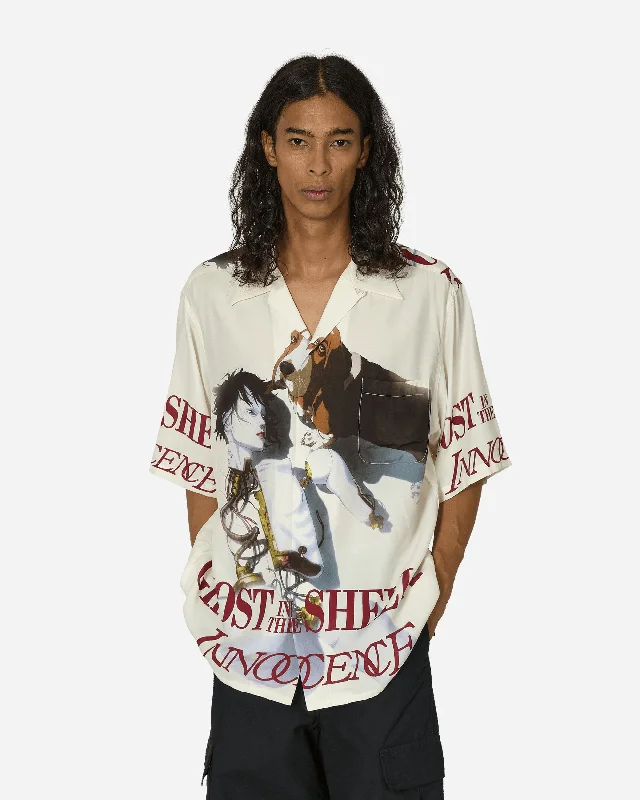 Men's Solid-Colored Shirts for VersatilityGhost in the Shell 2: Innocence Hawaiian Shirt (Type-1) White Men's Solid-Colored Shirts for VersatilityGhost in the Shell 2: Innocence Hawaiian Shirt (Type-1) White