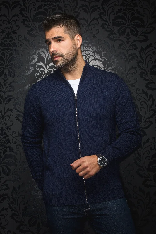 Men's Sweaters in Bright ColorsAu Noir® Sweaters | Esteban Navy