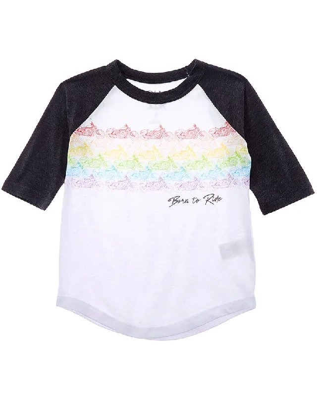 Men's Shirts with Drawstring WaistbandsChaser Born To Ride Raglan Baseball T-Shirt