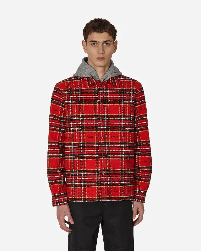 Men's Designer Dress Shirts for High-End FashionFlannel Skate Shirt Red