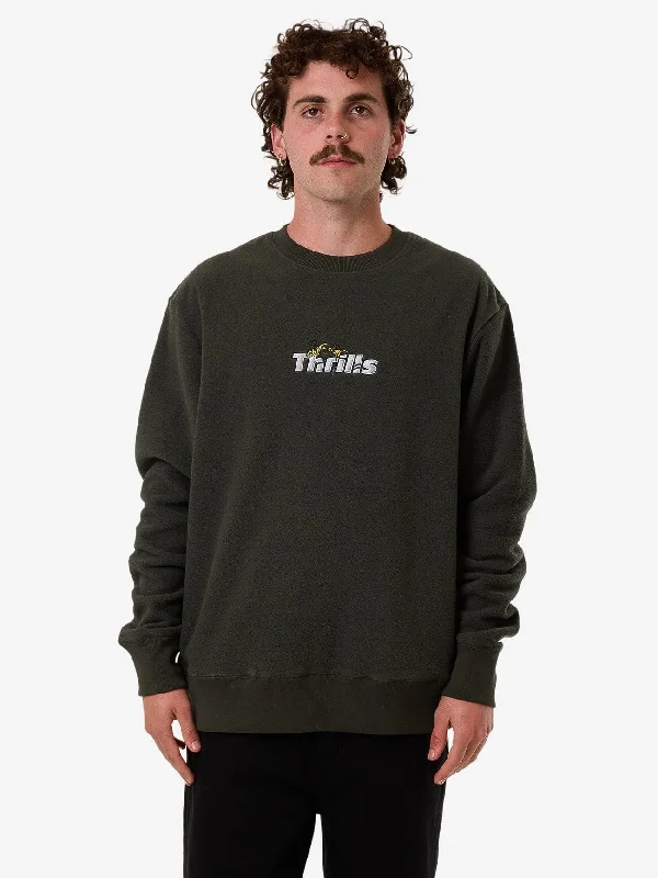 Men's Sweaters in Neutral ColorsSolace Of Nature Oversize Polar Fleece Crew - Oil Green