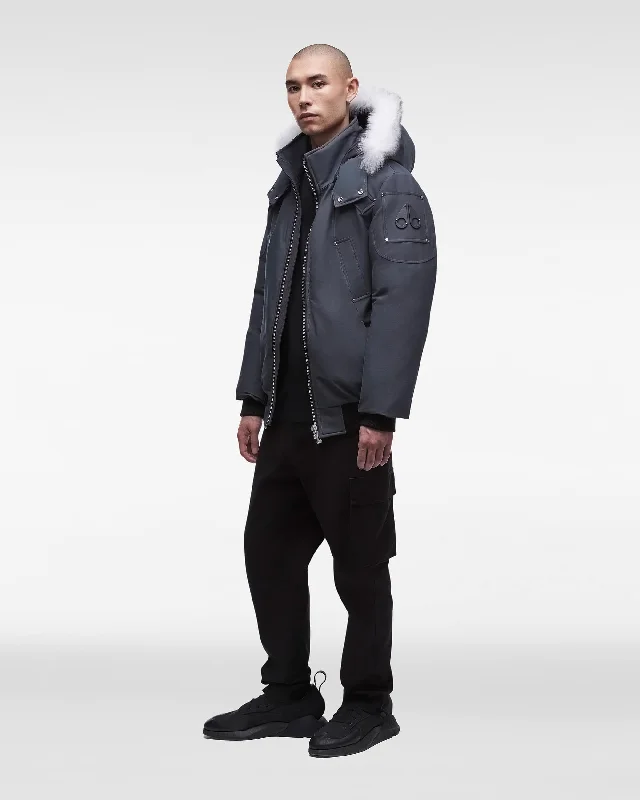 NAVY WITH NATURAL SHEARLING