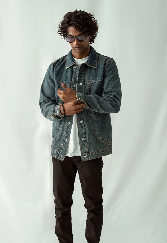 Everyday Men's Jeans90'S Inspired Denim Jacket - Dark Green Over Dye