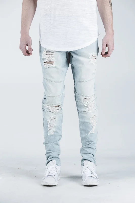 Wash and Wear Men's JeansMONTANA RIPPED DENIM (LIGHT VINTAGE)
