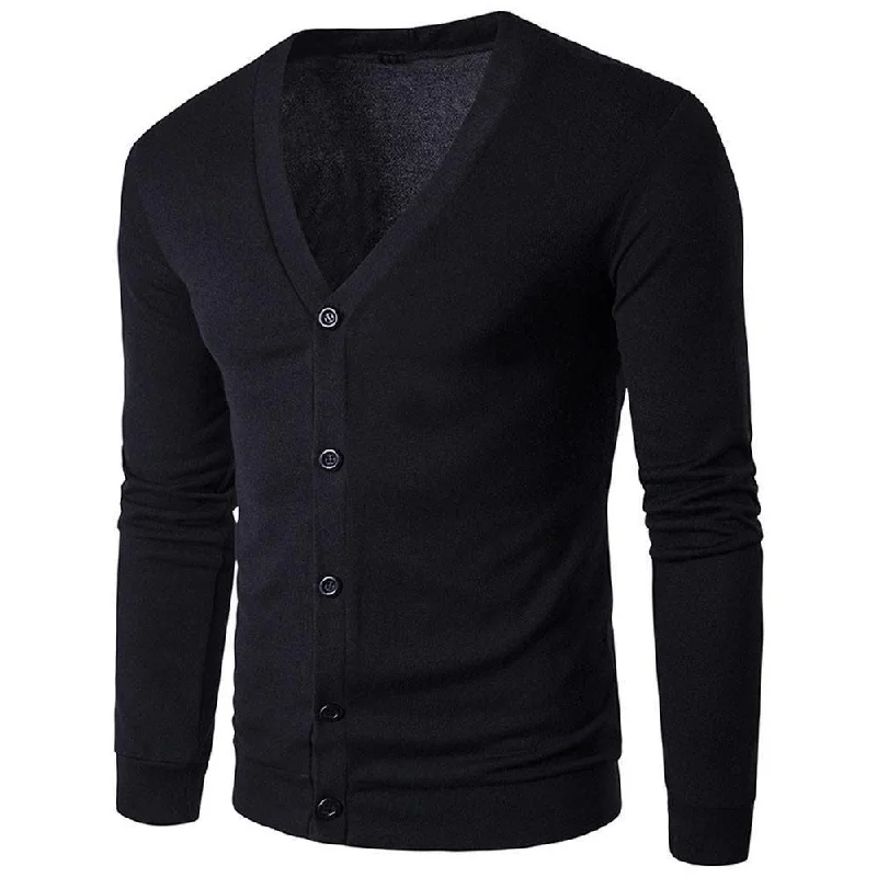 Men's Sweaters with Adjustable HemlinesMen's Sweater V-Neck Knit Cardigan