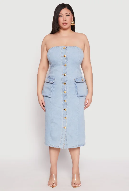 Jeans for Men with a Big BellyPlus Size Daisy Denim Tube Dress