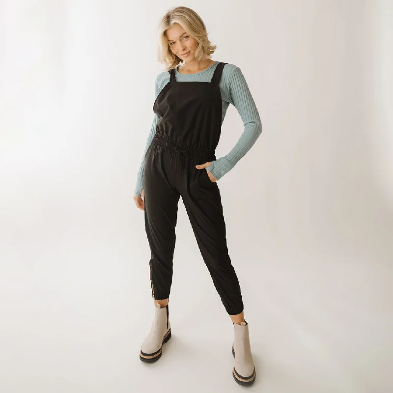 Men's Pants with Elastic CuffsBlack Classic Overall Jumpsuit