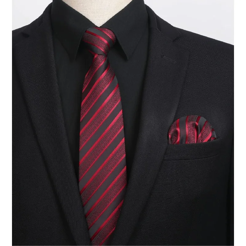 Men's Bold-Color Shirts for a Statement PieceMen's Shirt with Tie Handkerchief Set - BLACK-3 Men's Bold-Color Shirts for a Statement PieceMen's Shirt with Tie Handkerchief Set - BLACK-3
