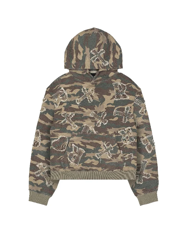 Trendy Men's Patterned HoodiesCamo Patch Hoodie