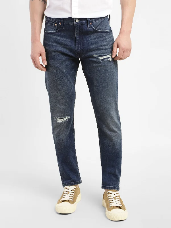 Elegant Straight-Leg Men's JeansMen's 512 Mid Indigo Slim Tapered Fit Distressed Jeans