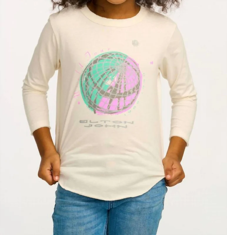 Men's Shirts with Short PlacketsKids Elton John World Tour Long Sleeve Tee In White