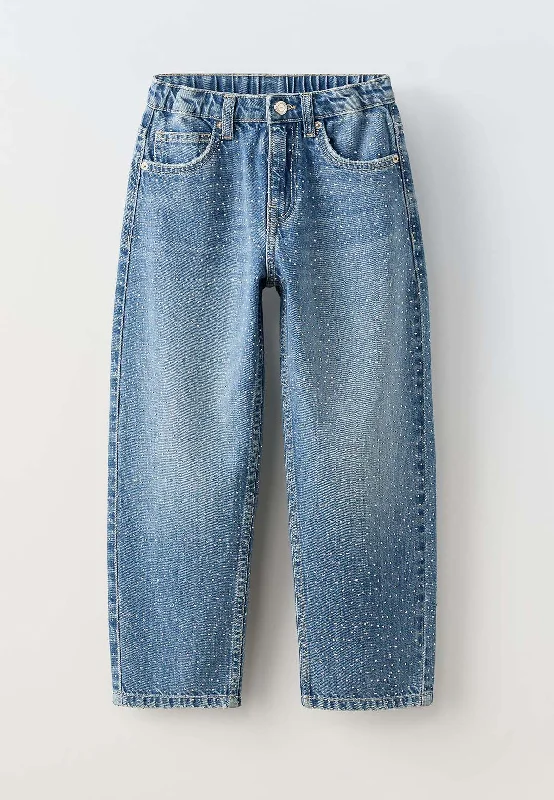 Flexible Men's JeansDENIM JEANS WITH STUDS - MID BLUE