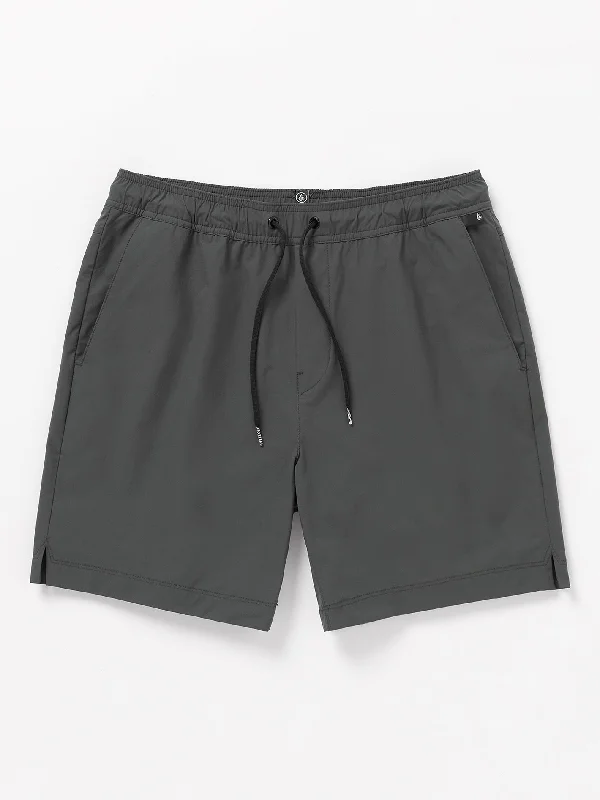 Men's Pants with Slant PocketsHoxstop Elastic Waist Shorts - Asphalt Black