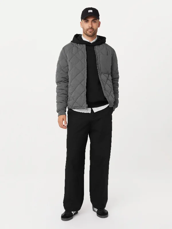 Men's Coats with Synthetic InsulationThe Skyline Reversible Bomber in Dark Grey