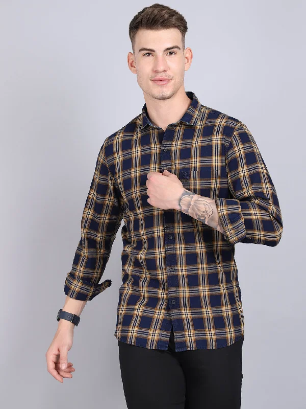 Men's Graphic Print T-Shirts for a Statement LookMen's Mustard Casual Big Checks Full Sleeve Shirt Men's Graphic Print T-Shirts for a Statement LookMen's Mustard Casual Big Checks Full Sleeve Shirt