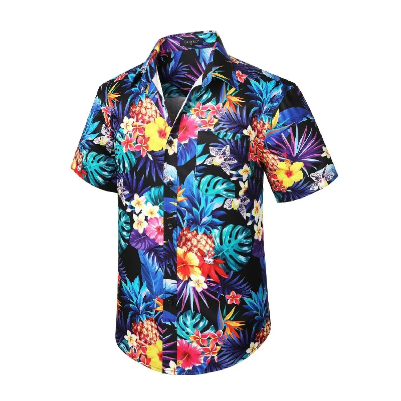 Men's Vintage T-Shirts for a Retro VibeHawaiian Tropical Shirts with Pocket - Z-BLUE SHIRTS-2 Men's Vintage T-Shirts for a Retro VibeHawaiian Tropical Shirts with Pocket - Z-BLUE SHIRTS-2