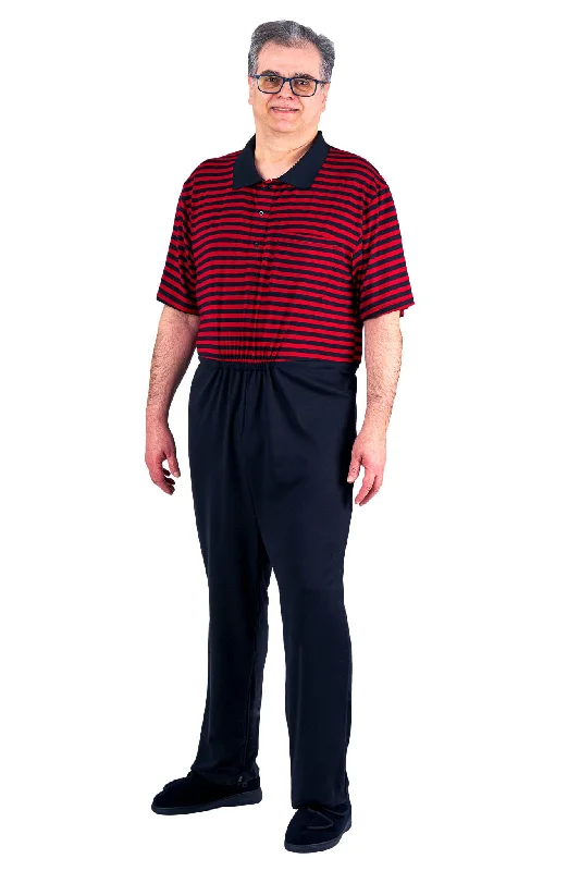 Men's Pants with Turn-Up CuffsAnti-Strip Jumpsuit - Charly | Red