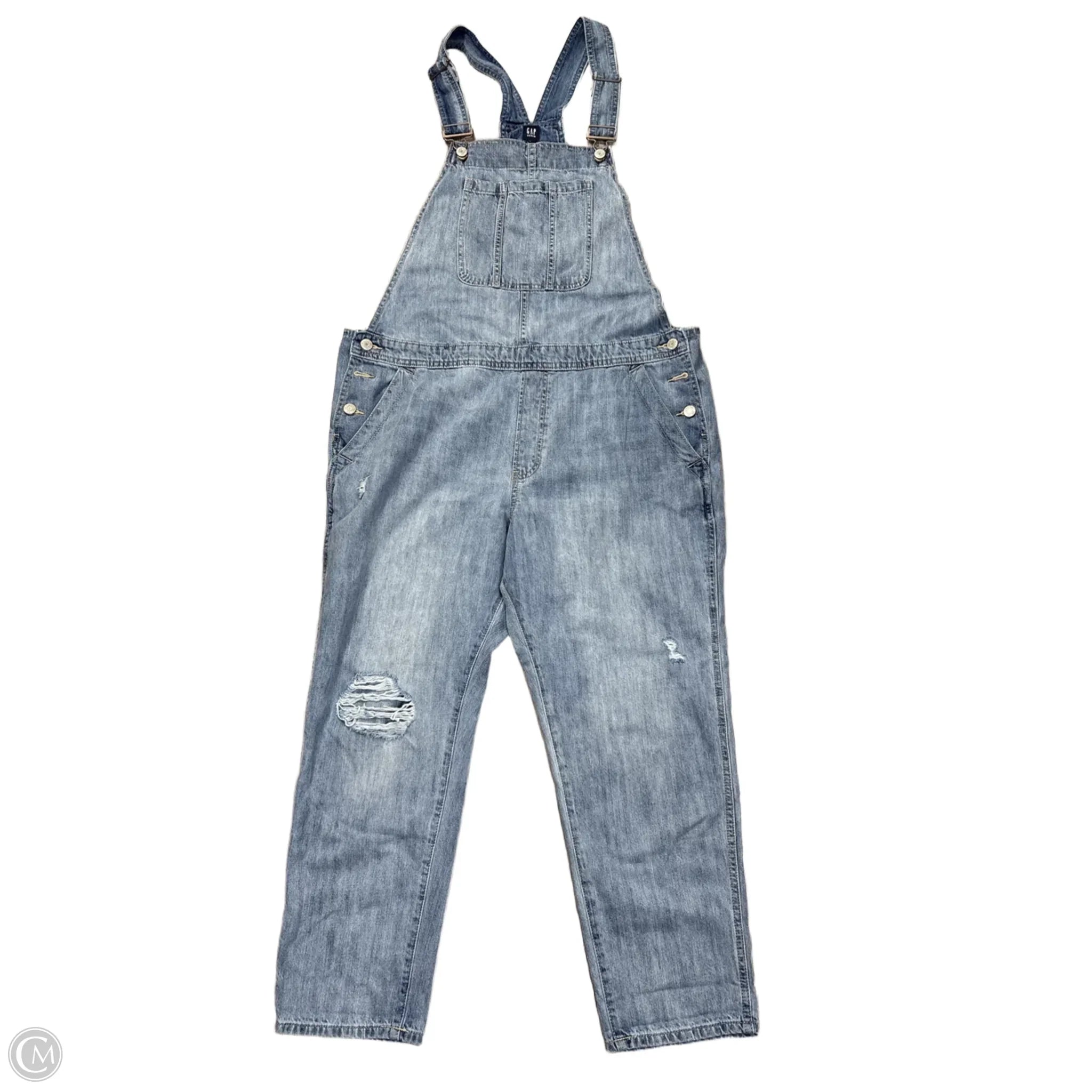 Men's Pants with Button-CuffsOveralls By Gap In Blue Denim, Size: L