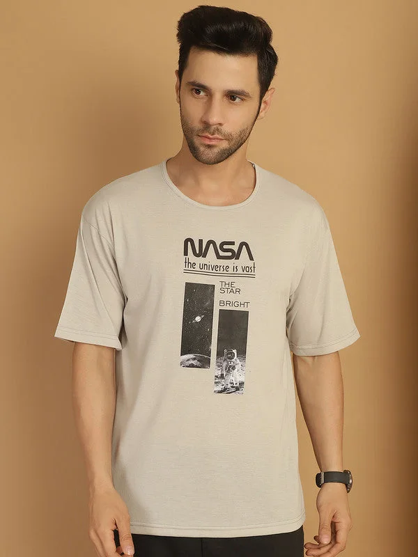 Men's Shirts with UV ProtectionMack Jonney Printed Grey Round Neck Cotton Oversize Half sleeves Tshirt For Men Men's Shirts with UV ProtectionMack Jonney Printed Grey Round Neck Cotton Oversize Half sleeves Tshirt For Men