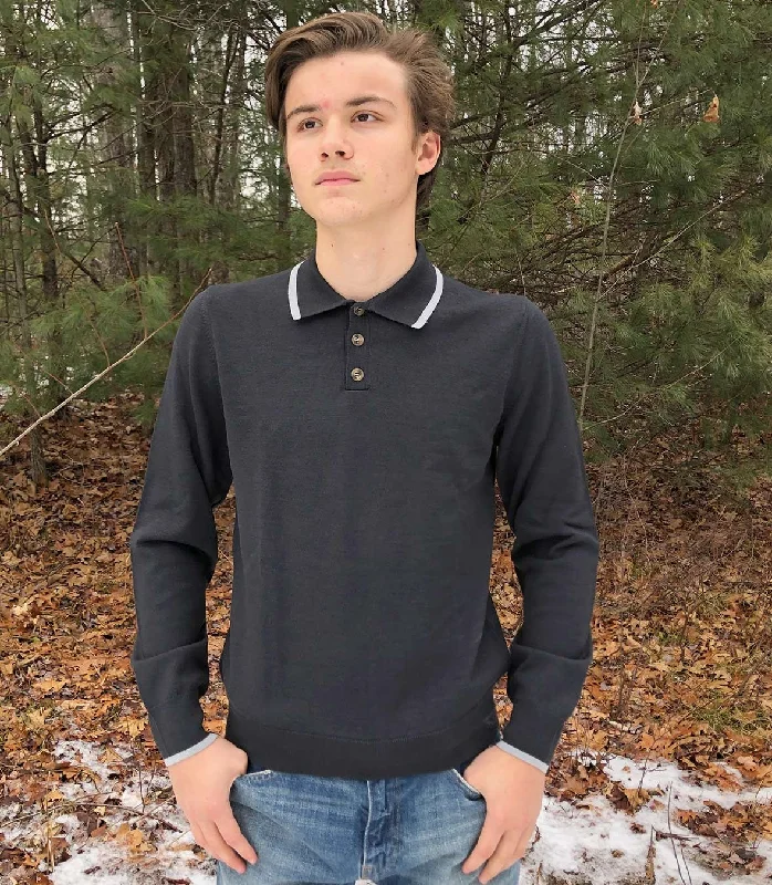Men's Sweaters with Elastic CuffsUSA Polo Sweater