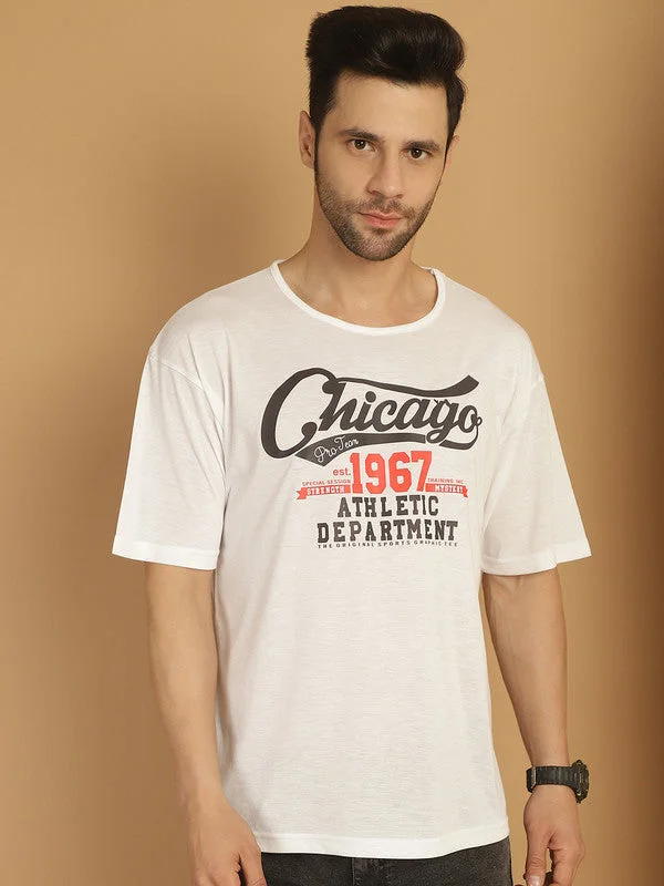 Men's Shirts with Adjustable CuffsMack Jonney Printed White Round Neck Cotton Oversize Half sleeves Tshirt For Men Men's Shirts with Adjustable CuffsMack Jonney Printed White Round Neck Cotton Oversize Half sleeves Tshirt For Men