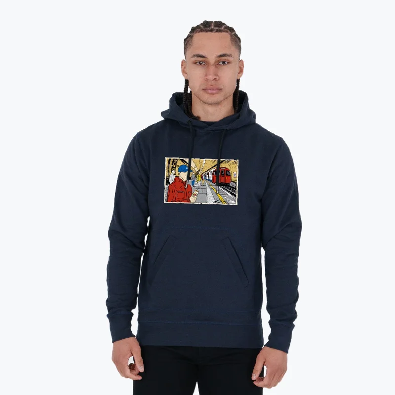 Men's Hoodies with Zipper DetailsUnderground Hoodie Navy