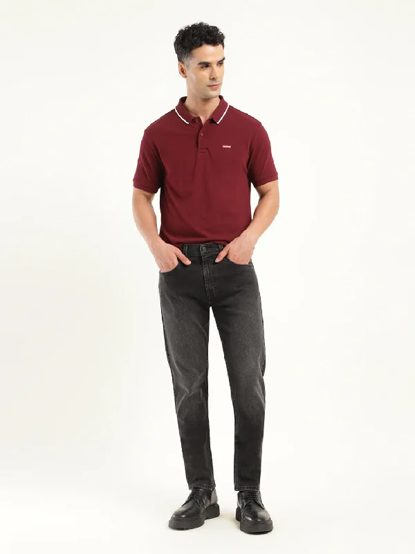 Men's Jeans with Fashionable RipsMen's 512 Black Slim Tapered Fit Jeans