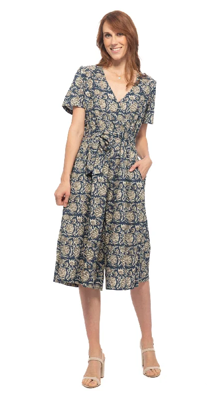 Men's Patterned Pants with PlaidsStellar Jumpsuit - blue raja - organic cotton