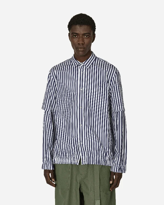 Men's Skinny-Fit Shirts for a Trendy LookCotton Poplin Shirt Navy Stripe
