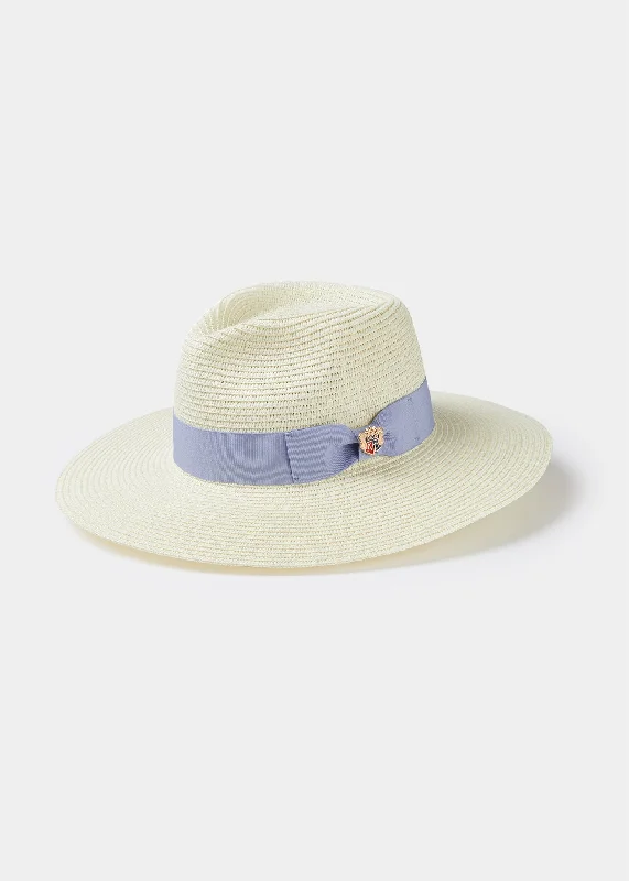 Men's Pants with Belt LoopsEmelle Straw Hat With Dusk Blue Ribbon