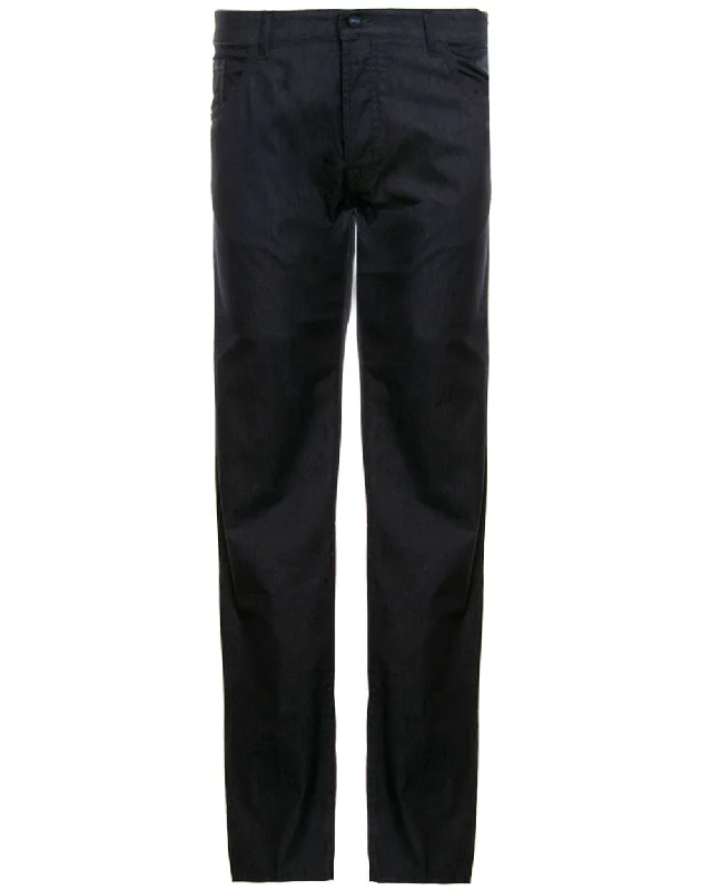 Leather Patch Men's JeansWings 5 Pocket Pant in Dark Denim