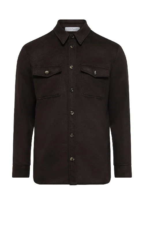 Lucas Overshirt in Chocolate Winter Silk