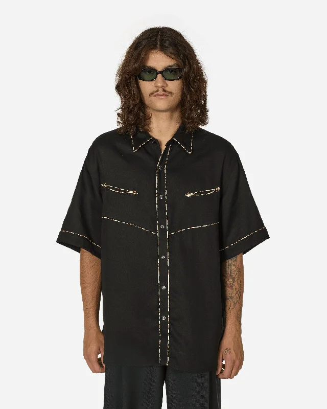 Men's Geometric Print Shirts for a Modern TwistWestern Shirt Black