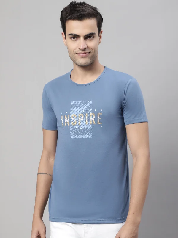 Casual Men's T-ShirtsMack Jonney Round Neck Cotton Printed Dark Grey T-Shirt for Men Casual Men's T-ShirtsMack Jonney Round Neck Cotton Printed Dark Grey T-Shirt for Men
