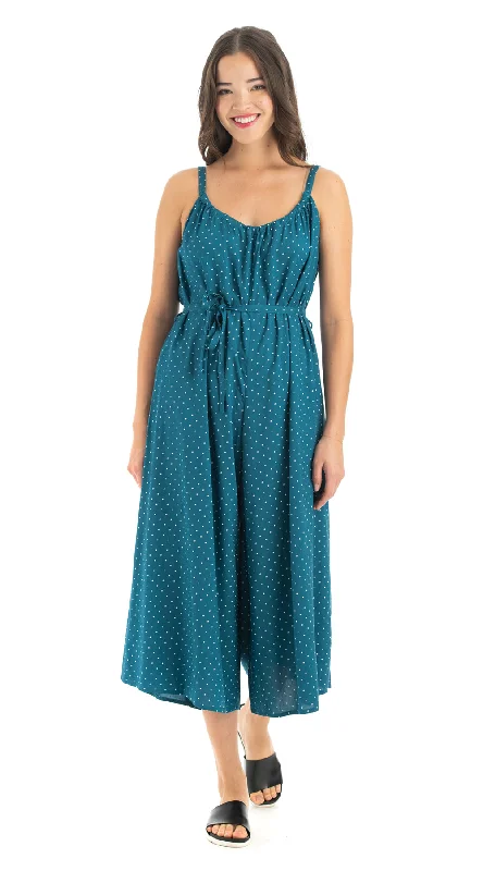 Men's High-Waisted Pants for a Retro StyleMarley Jumpsuit - teal polka dot - rayon