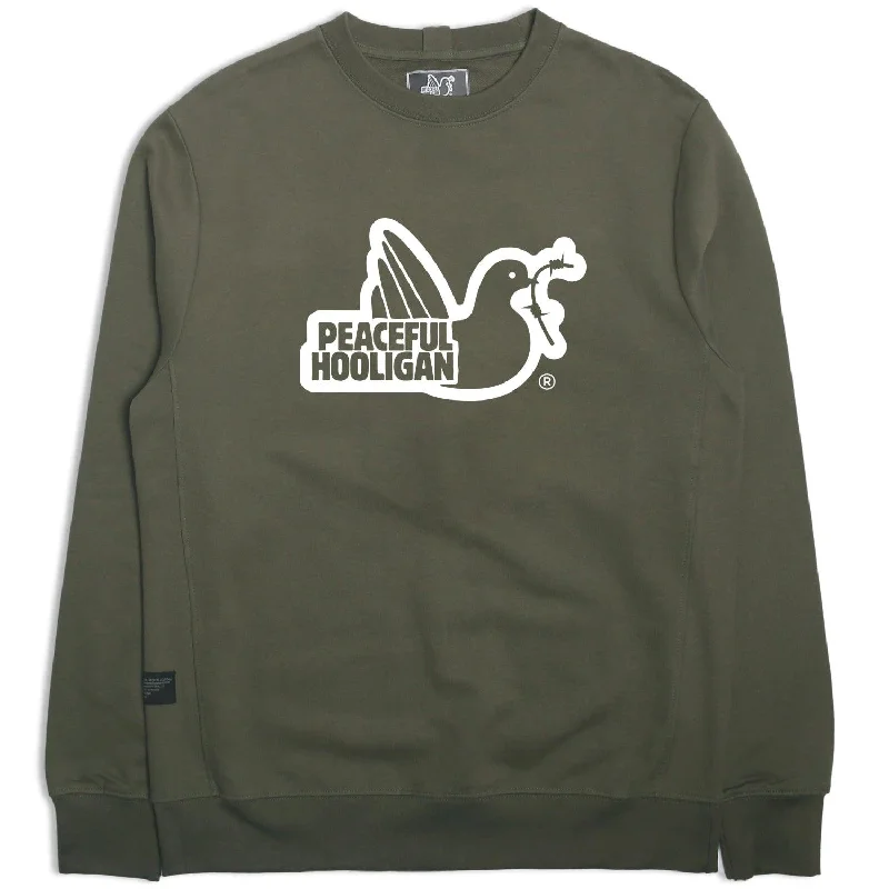 Functional Men's Workout HoodiesOutline Sweatshirt Olive