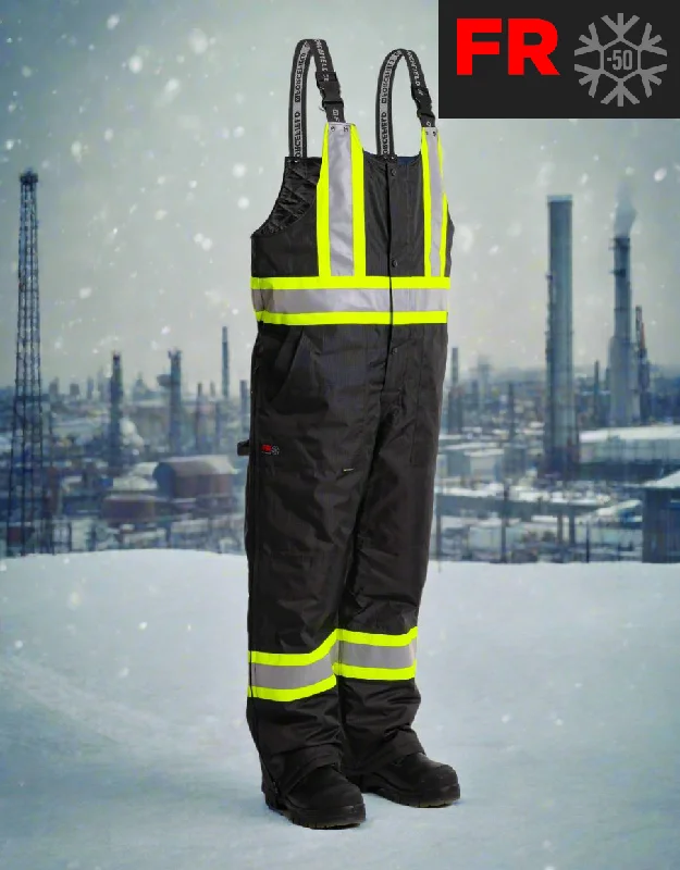 Versatile Men's ShortsMen's Black Heavy Weight Hi-Vis -50 FR Ripstop Waterproof Bibs 024-FR835-MX-BK Versatile Men's ShortsMen's Black Heavy Weight Hi-Vis -50 FR Ripstop Waterproof Bibs 024-FR835-MX-BK