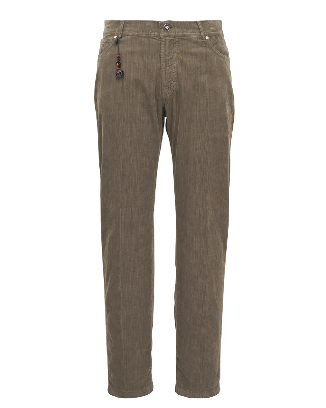 Jeans for Men with a Athletic BuildKhaki Corduroy 5 Pocket Pant
