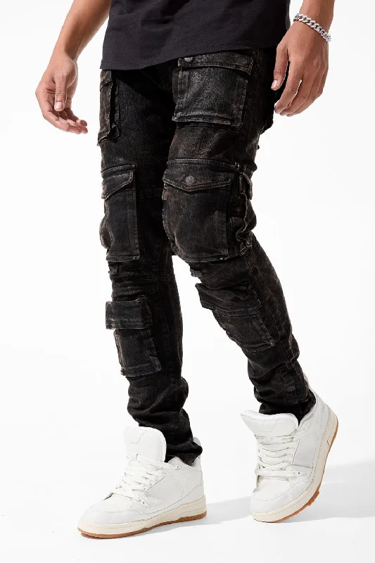 Cool Men's JeansSean - Carbon Cargo Denim (Black Copper Wash)