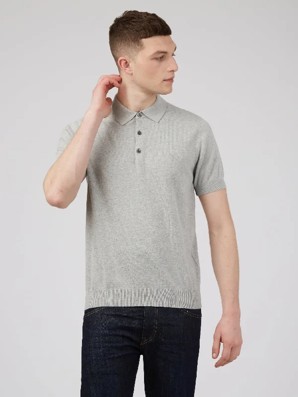Men's Sweaters with BeadsSignature Knit Polo - Steel