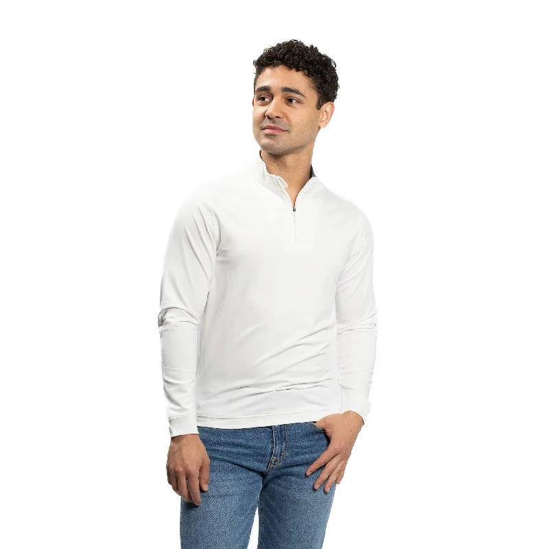 Men's Sweaters with Raglan SleevesPerformance Quarter Zips - White