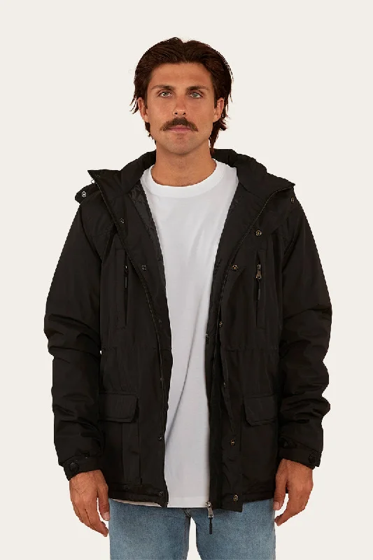Men's Coats with Embroidered DetailsMomentum Mens Jacket - Black