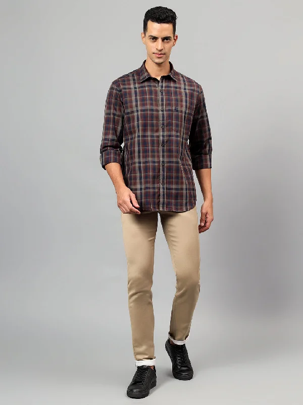 Men's Performance Shirts for Active LifestylesMen's Maroon Checked Casual Full Sleeves Shirt Men's Performance Shirts for Active LifestylesMen's Maroon Checked Casual Full Sleeves Shirt