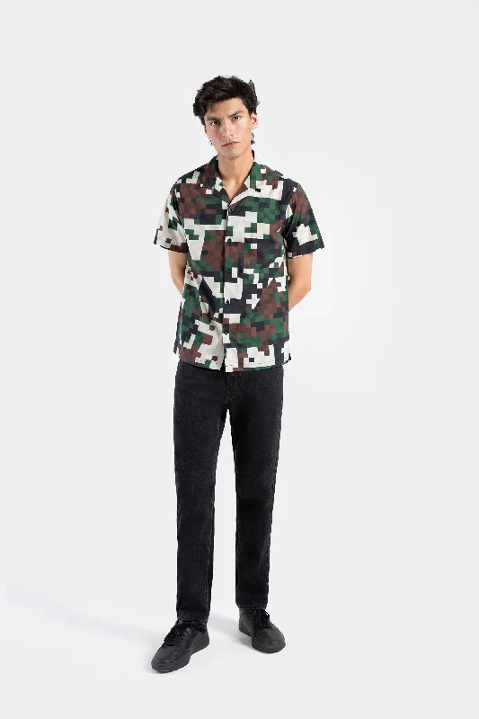 Men's Pattern-Play Shirts for a Fun TwistAll Over Printed Resort Collar Shirt