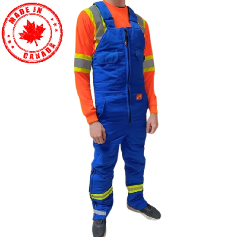 Warm Men's Fleece-Lined PantsPremium Royal Blue Insulated AR/FR Bib Overalls