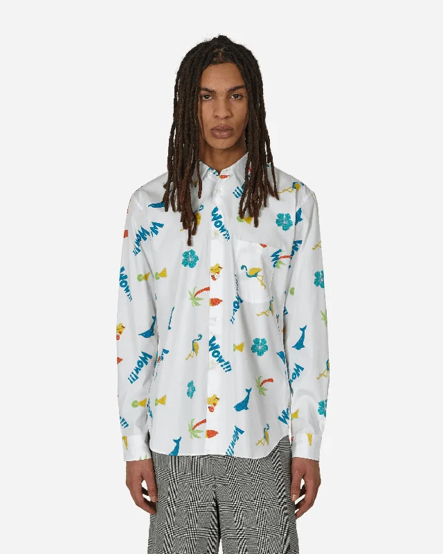 Durable Men's Work ShirtsPrinted Longsleeve Shirt White